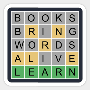 Books Bring Words Alive Wordle Sticker